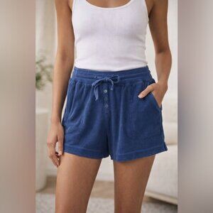 Daily Practice Anthropologie Waffle Knit Drawstring Pull On Shorts Women XS Blue